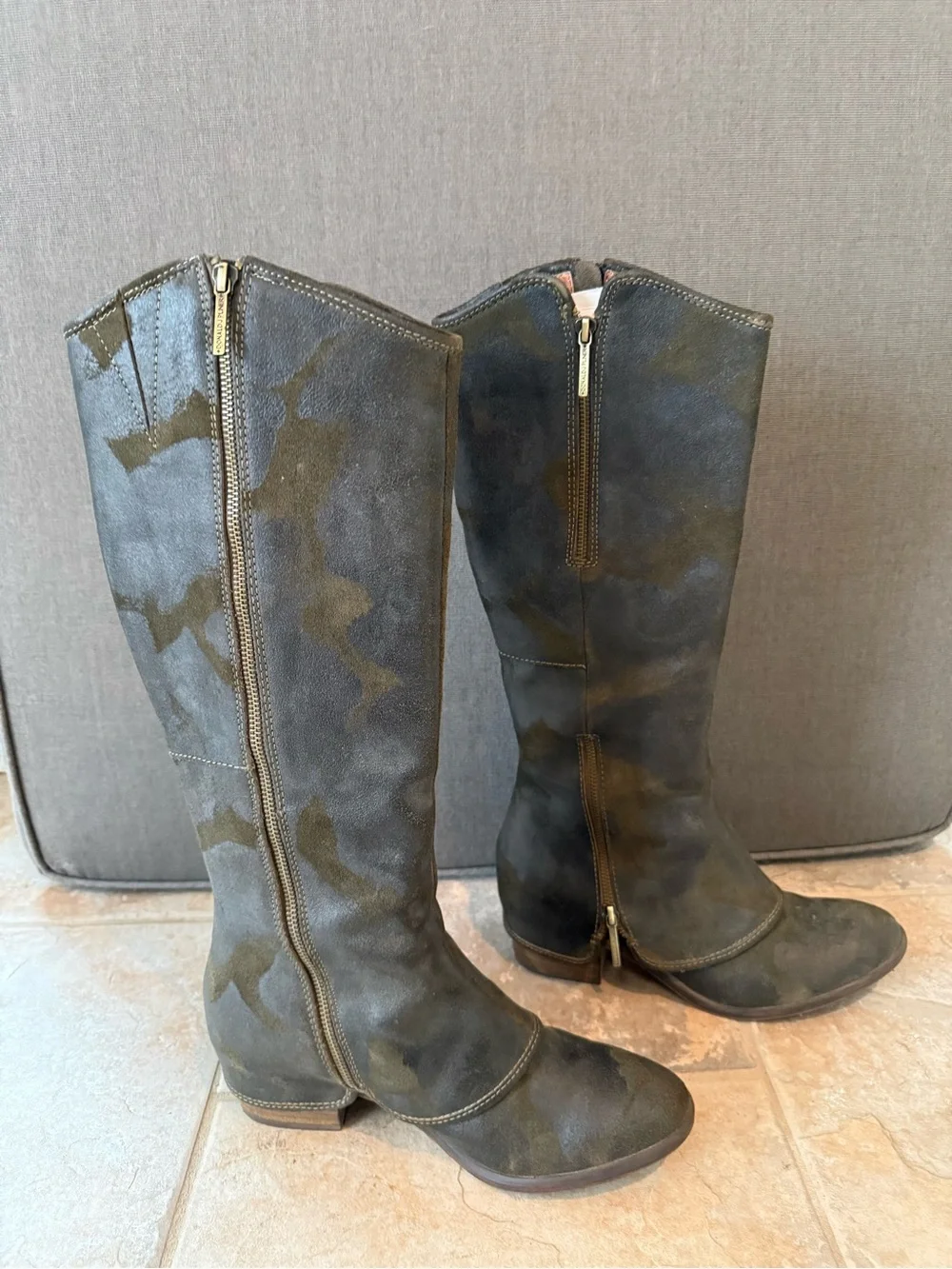 Donald J. Pliner Olive Green Camo Boots